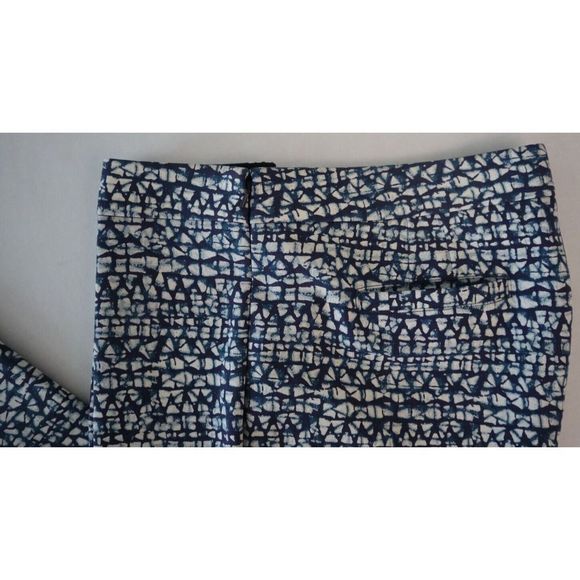 Tory Burch 11152205 Women's Sz L Blue Tribal Print Ponte Ankle Pants $250 - Picture 11 of 13